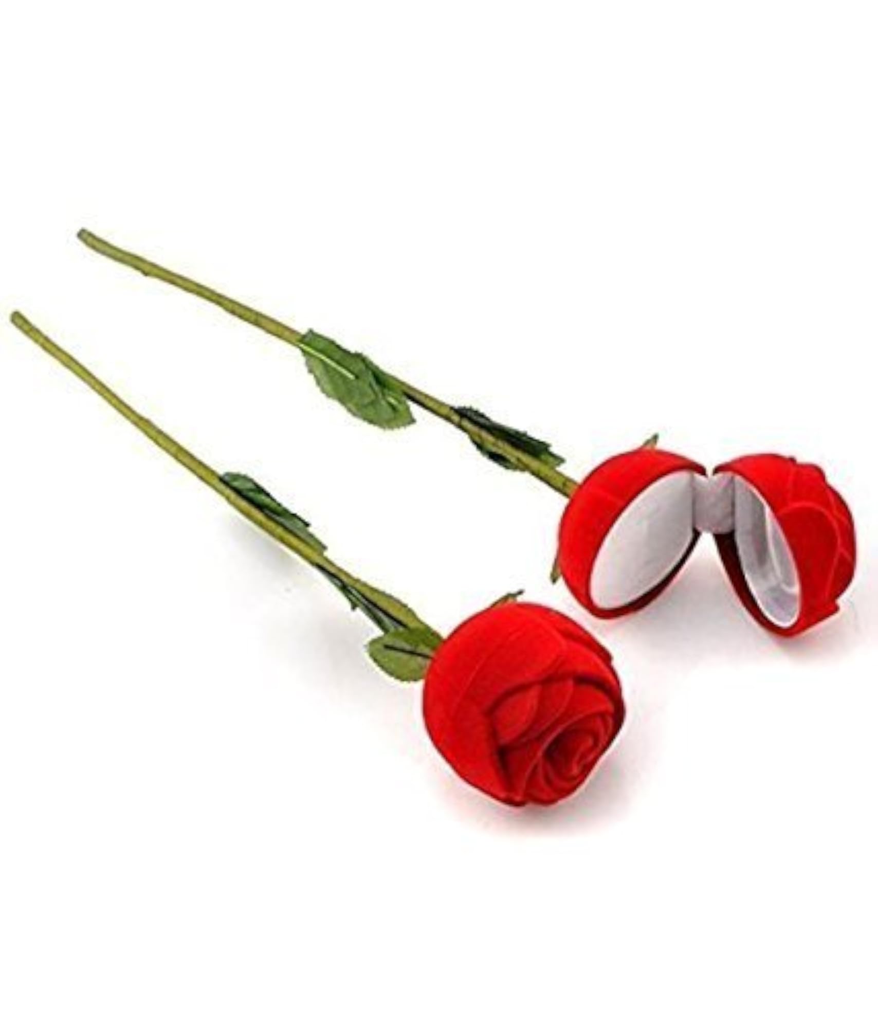 Jewellery Red Velvet Rose Ring Vanity Box, Gift for Her