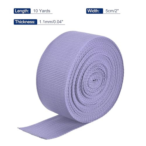 Image of MECCANIXITY Lightweight Polypropylene Webbing Strap 2 inch 10 Yard Backpack Strapping Band Purple for Outdoor Luggage Cargo Straps
