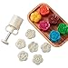 Louty Mid-Autumn Festival DIY Mooncake Mold,Cookie Press with 75g 6pcs stamps(Adjustable Thickness,Easy to Clean) (75g Square Stamps) (75g 3D Round Stamps)