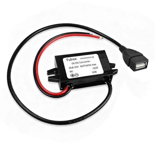 Convertitore 12V 5V, Adattatore 12V USB, Modulo Step Down - Doppia Porta USB 5V 3A 15W con Protezioni per Auto, Moto, Camper, GPS e Dashcam