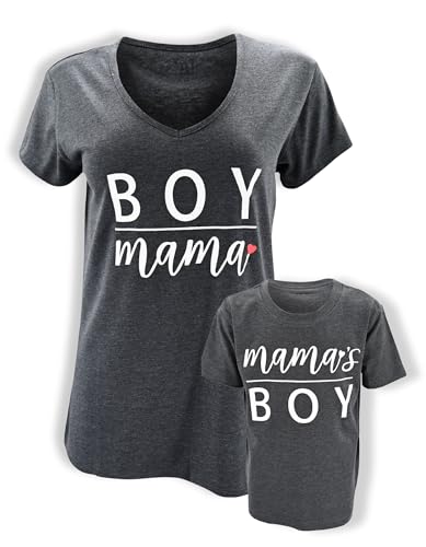 Image of Boy Mama Matching Mommy and Me Outfits Mom Daughter Shirts Mothers Day Outfits Mama Mini Clothing