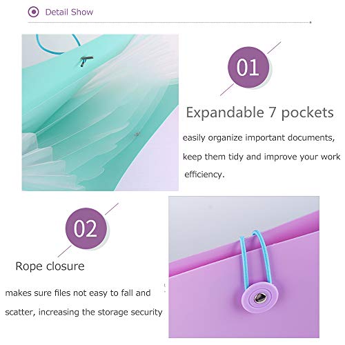 Antimax Vertical Expanding Accordion Folder With 7 Pockets Paperwork Organizer Document Wallet Briefcase Business File Organizer Bag A4 Letter Size Elastic Rope Closure Chocolate #TOP2