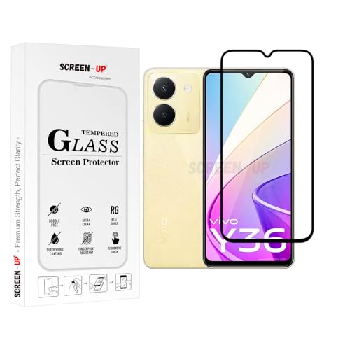 Image of ScreenUp Tempered Glass For vivo Y36 (India) - Ultra Clear, 9H Scratch Resistant, Full Coverage, Easy Install Screen Protector