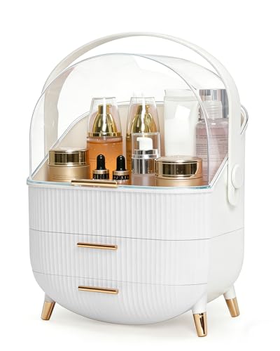 Bleutty Makeup Organizer with Drawers & Lid - Portable Large