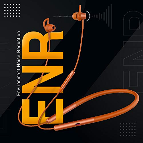 Image of PLAYGO N33 Wireless Earphones. Powerful EBEL (Enhanced Bass; Extra Loud) Drivers & Environmental Noise Reduction (ENR) and Smart-Charging; IPX5 Water Resistance; BT5.0 (Tiger Orange)