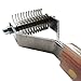 Mars Coat King Dematting Undercoat Grooming Rake Stripper Tool for Dogs and Cats, Stainless Steel with Wooden Handle for Thick Coats, 12-Blade Stripper for Groomers, Pet Owners