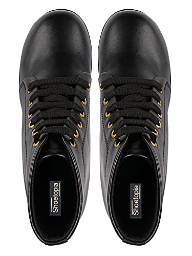 Image of Shoetopia Womens /Girls Platform Heeled Classic Solid Boots