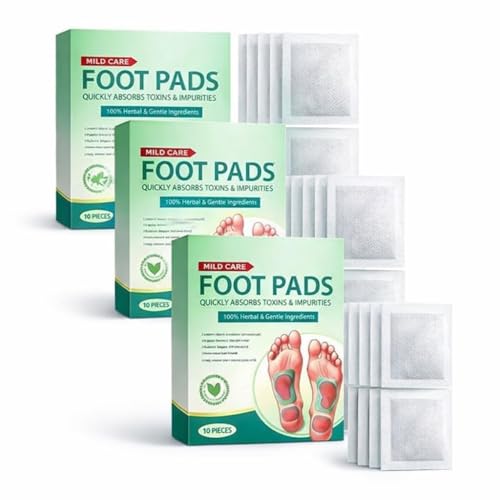 Foot patch Herbal And Gentle Ingredient Detox Foot Pads, Natural Ingredients for Sleep Aid, Pain Relief, Toxin Removal with Bamboo Vinegar and Acupoint Micro-Massage Technology (Pack of 30)