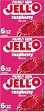 Jell-O Raspberry Gelatin Dessert Mix, Family Size Box, 6 oz (Pack of 3)