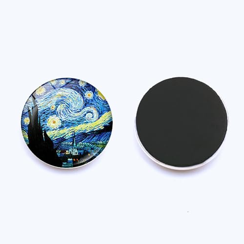 Set de 12 imanes decorativos de vidrio para refrigerador, 3 cm diámetro miniatura 6