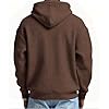 NSICBMNO Brown Hoodies For Men Uk Quarter Zip Hoodies Plus Size Long Sleeve Shirts Waffle Hoodie Oversized Sweatshirt Baggy Jumper Tunic Shirt Hooded Sweatshirts Drawstring Hoodie With Pocket #3