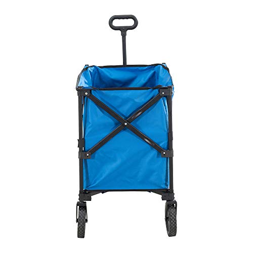Sunjoy Odell Collapsible Folding Wagon Cart with Wheels, Blue