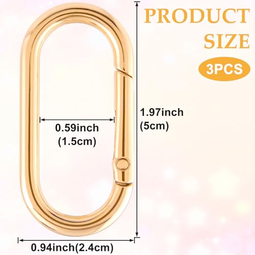 Image of Oval Spring Ring Clips, Metal Keyring Purse Clip
