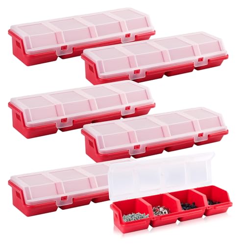 Boîtes de rangement à vis pour ne plus perdre vos clous sur l'établi rouge