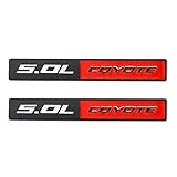2 PACK Metal 5.0L COYOTE V8 Emblem Badge Fit For Ford Mustang f150 hood fender sticker (Black)