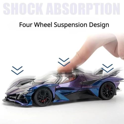 Image of Exclusive Alloy Metal Pull Back Die-Cast Car Diecast Metal Pullback Toy Car with Openable 6 Doors,Light Music Boys Gifts Toys (1:32 Apollo Evo-Purple Color)