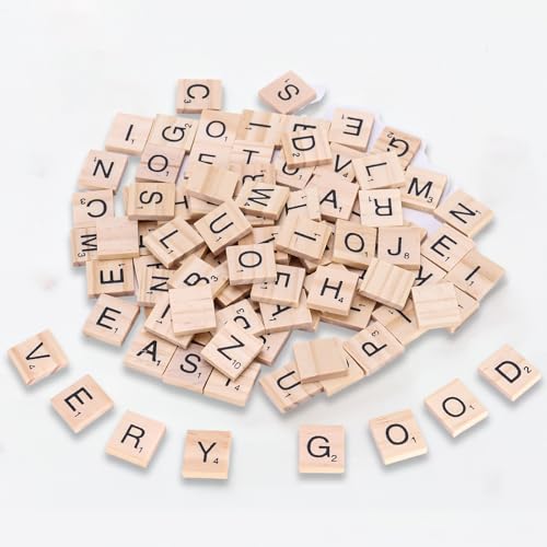 100 fichas de letras de madera