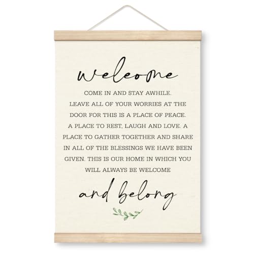 Yxadu Rustic Christian Decor, Inspirational Decor, Canvas Hanging Flag Banner