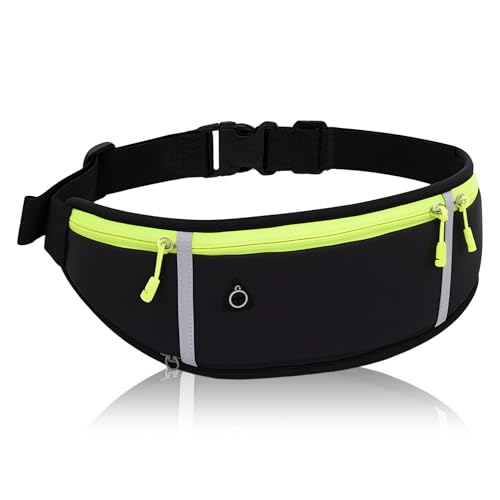Ceinture Running avec Pochette Téléphone Portable Sport, Ceinture Running Femme et Homme, Pochette Léger avec 4 Poches, Réflecteur, Porte-Clés, Taille...