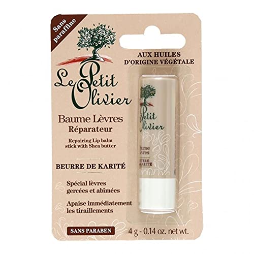 Le Petit Olivier Baume Lèvres Réparateur Beurre de Karité Sans Paraben 4g (lot de 3)