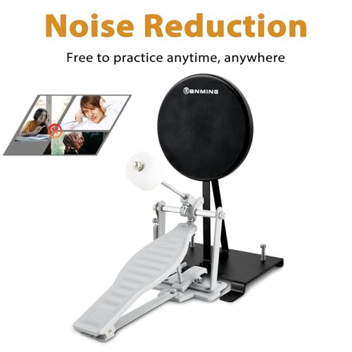 RANMIM Bass Drum Practice Pad Silicone Kick Drum Practice Pad Folding Bass Practice Pad Heavy Foot Hit Bass Practice Pad Black Bass Drum Practice Pads for Student Drummer Foot Speed Control