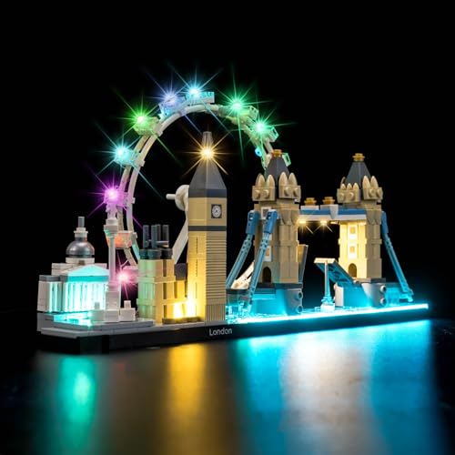 BRICKSHINING LED Lighting Compatible with Lego Architecture London Skyline 21034，Light Kit Compatible with Lego 21034