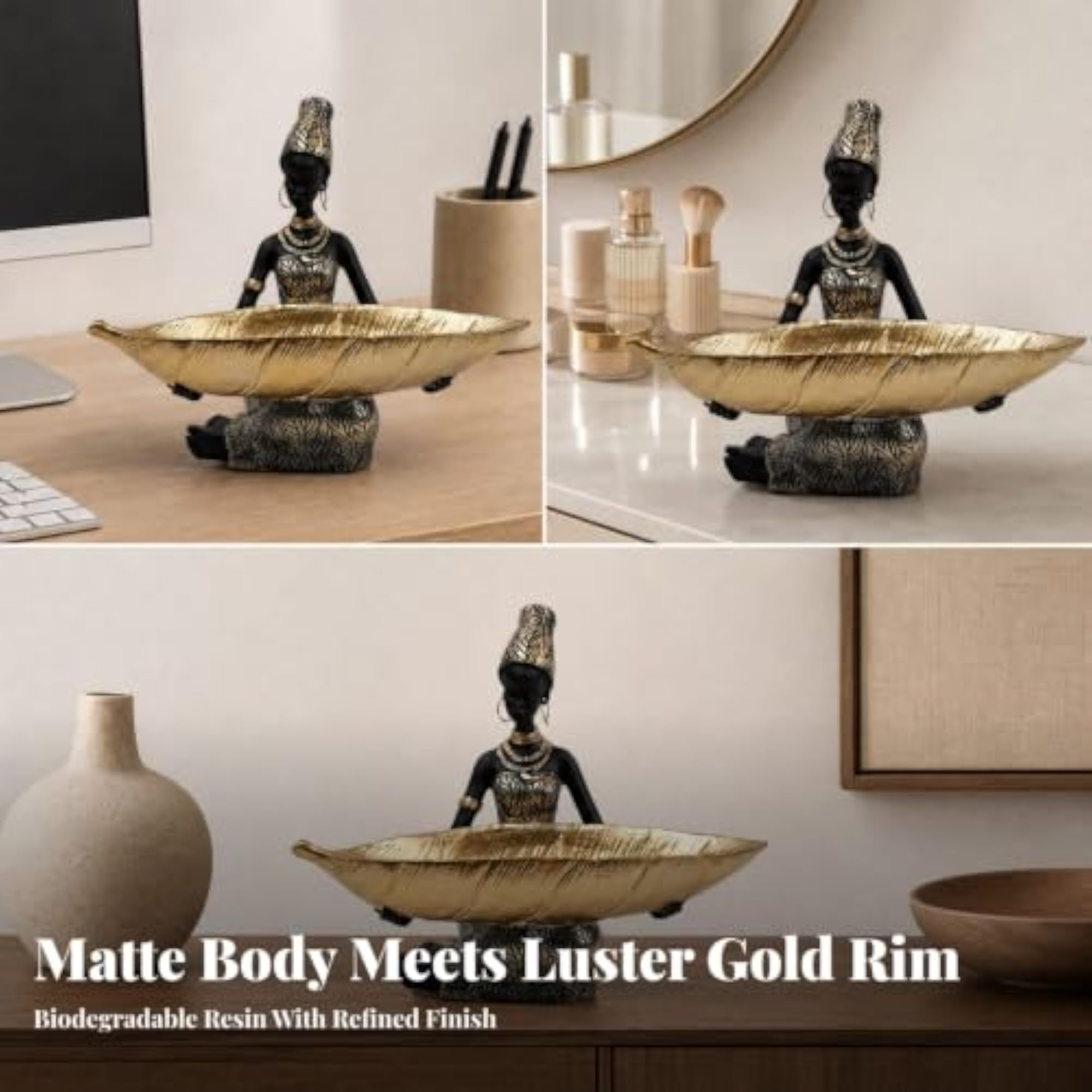 Sculptural Resin Decorative Storage Tray