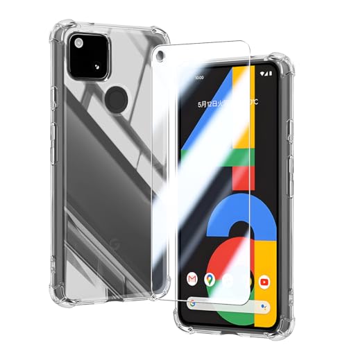 対応 Google Pixel 4a 5G ケース クリア ケース Google Pixel4a 5G カバー TPU 保護ケース カバー背面 + Google Pixel4a5G ガラスフィルム Google Pixel 4a5G フィルム 日本旭硝子製