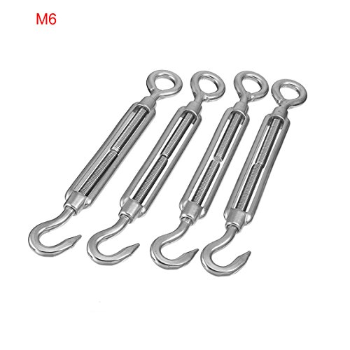 Kit de Hardware para Cable de Aluminio Aexit con Tensores de Gancho Ojo M6, 4 Sets miniatura 2