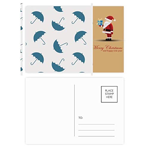Cartes postales Parapluie Bleu et Père Noël à offrir en cadeau de fin d'année lot de 20