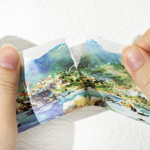 Alideco 6Pcs Fitas Adesivas Decorativas Vintage Mountain Landscape Washi Tape Ótimas para Suprimento