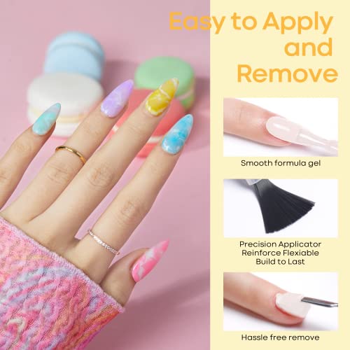 modelones Spring Pastel Gel Nail Polisht, 6 Colors Easter Pink Purple Blue Green Shades Macaron Colors Nail Art Gel Design for Women Girl Nail Lovers Gift Salon DIY — view 5