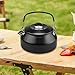 IEUDNS Stainless Steel Tea Kettle Coffee Pot with Silicone Handle Travel Coffee and Tea Kettle Camping Teapot for Backpacking Hiking, Black