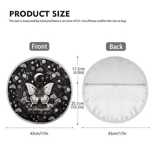 Image of Gothic Butterfly Steering Wheel Sunshade Cover Universal Car Accessories Anti Heat Automotive Steering Wheel Heat Shield Cover Reflect UV Sun and Heat 17 inch for Car Truck SUV