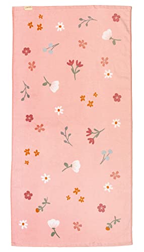 Little Dutch 125117 Toalla de baño/toalla de playa, diseño de flores rosas (60 x 120 cm)