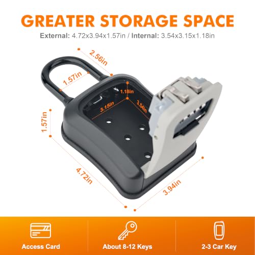 Miniatura 5 de Grifema Ga1003-2 Caja De Seguridad Para Llaves, Caja De Cerradura, Armarios De Llaves Con Gancho, Para Casa, Oficina, Gris