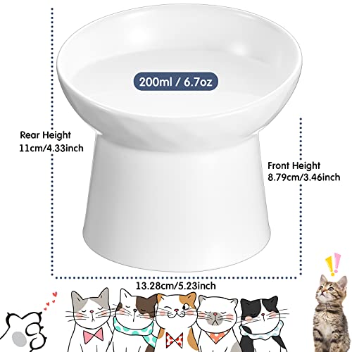 Tanlade 4 Pcs Ceramic Raised Cat Food Bowls Tilted Elevated Cat Food Bowl Stress Free Pet Feeder Food And Water Bowls Set For Cats And Small Dogs #TOP1