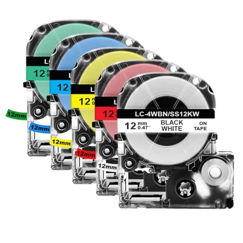 LW-300/LW-400��amp;�p��12mm���x���e�[�v�i5PK SS12KW�j; ST12KW/SC12RW/SC12YW/SC12GW(5Mixed Colors)