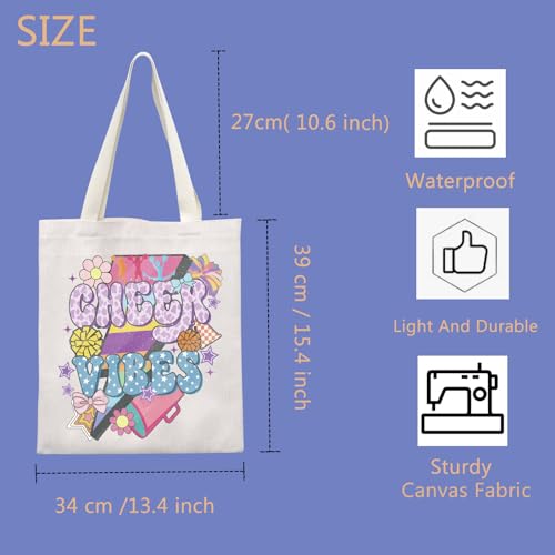 TIIMG Cheerleader Gift Cheer Handbag Cheer Coach Gift Cheer Vibes Tote Bag for Daughter2