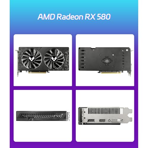 Image of MOUGOL AMD Radeon RX 580 Gaming Graphics Card, 8GB GDDR5 2048SP 256-Bit, Dual Fan Cooling, HDMI /DP /DVI Video Output, PCI Express X16 3.0, Computer GPU Support Windows 11 /10 /7 Desktop PC