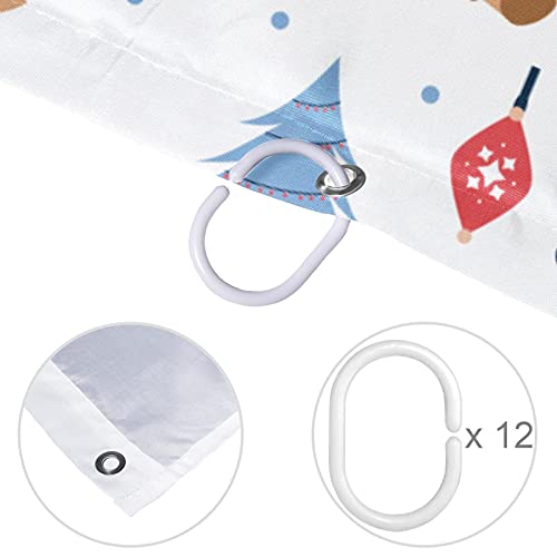 Rideau de douche motif renne de Noël grand format étanche