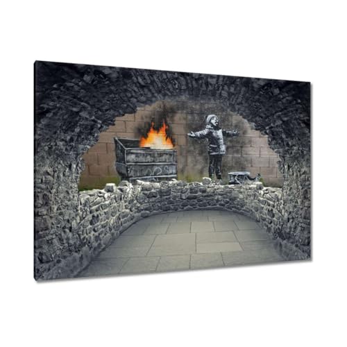 Banksy Graffiti tableau mural grand format décoration séjour