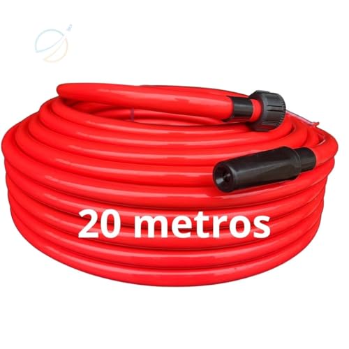 Mangueira de Jardim Premium Silicone 20 Metros 1/2 Polegada parade 2mm com Esguicho Regulável Laranja que não dobra pode ficar exposta ao sol e usar na maquina Lavadoura domestica