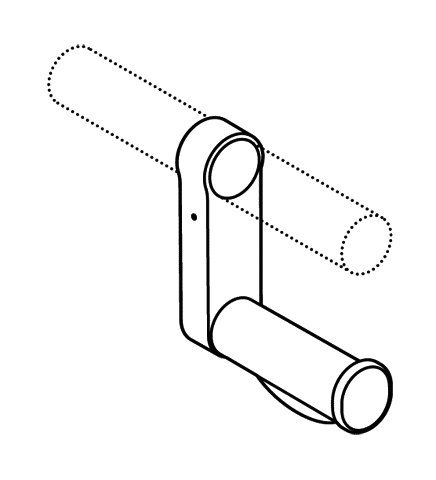 HEWI Aufrüstsatz WC-Papierhalter, zur Nachrüstung am HEWI Stangensystem und Stützklappgriffen der Serie 801, Farbe weiß - 801.50.010