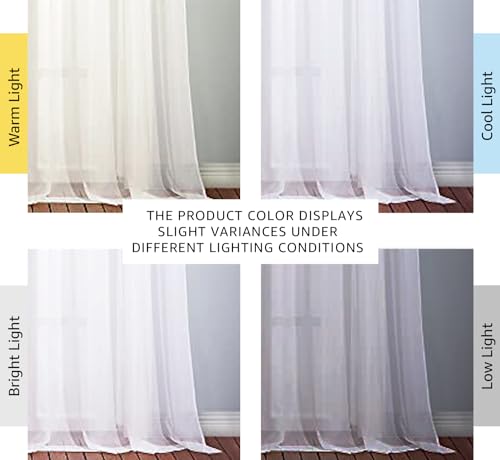 Image of NICETOWN Sheer Curtains Extra Length - Wide Solid Voile Window Panels for Patio /Sliding Door /Living Room (54 inch W x 108 inch L, White, 2 Pieces)
