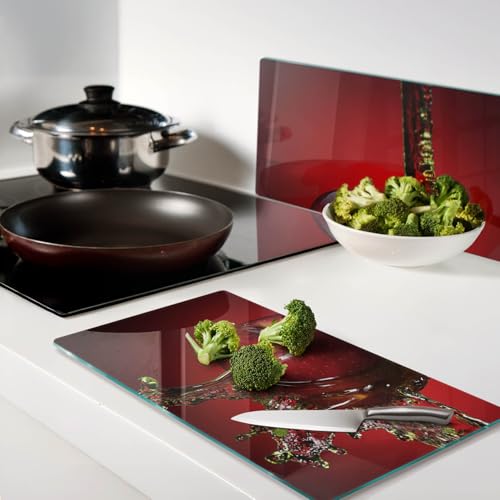Planche en verre contact alimentaire pour une cuisine propre et décorée