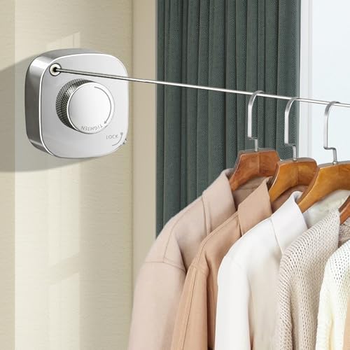 Corde à linge rétractable et robuste de 4,2 m qui se fixe sans percer - 2