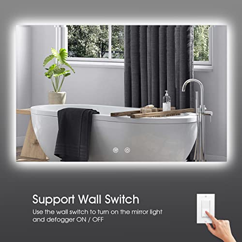 Iowvoe 55 X 36 Inch Led Bathroom Backlit Mirror For Wall, Lighted Bathroom Vanity Mirror #TOP4