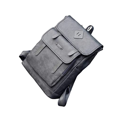 Sac à dos d'école confortable simili cuir gris fini les douleurs de dos