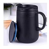  Tumblre Tasse à café Double Couvercle Anti-Chute sous Vide en Acier Inoxydable 304 Doublure Couple Tasse à Eau Isolation Thermique Anti-brûlure (Noir)